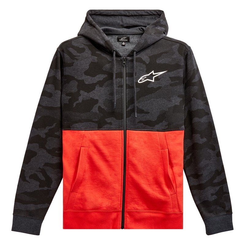 Alpinestars Camo Block Hoodie grey camo-red fluo