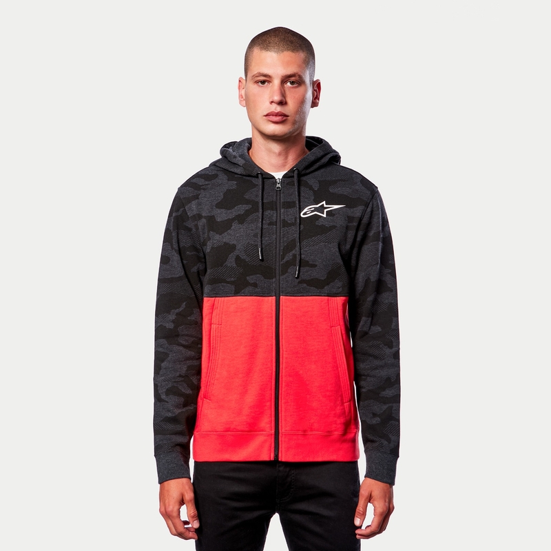 Alpinestars Camo Block Hoodie grey camo-red fluo
