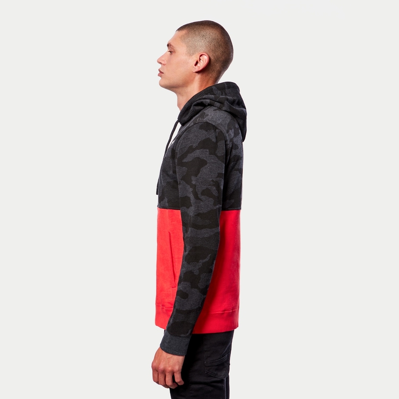 Alpinestars Camo Block Hoodie grey camo-red fluo
