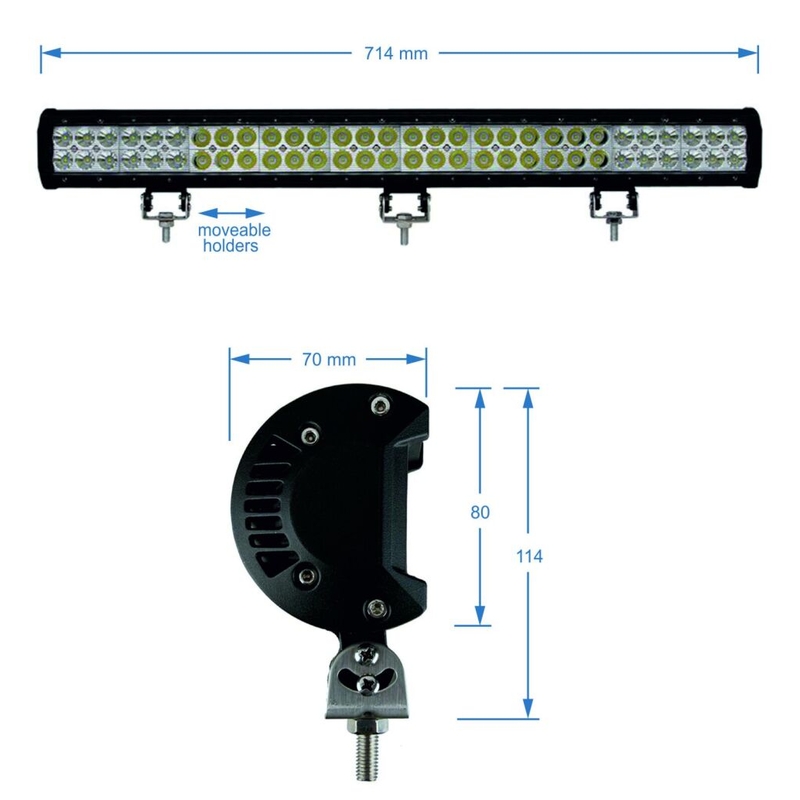 LED светлинна рампа SHARK LED EPISTAR 60*3W 10800 LM 10-30V COMBO 28"