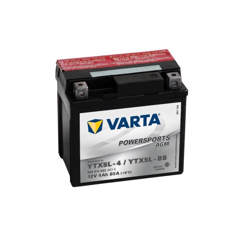 VARTA YTX5L-4/YTX5L-BS 12V/4Ah акумулаторна батерия без поддръжка