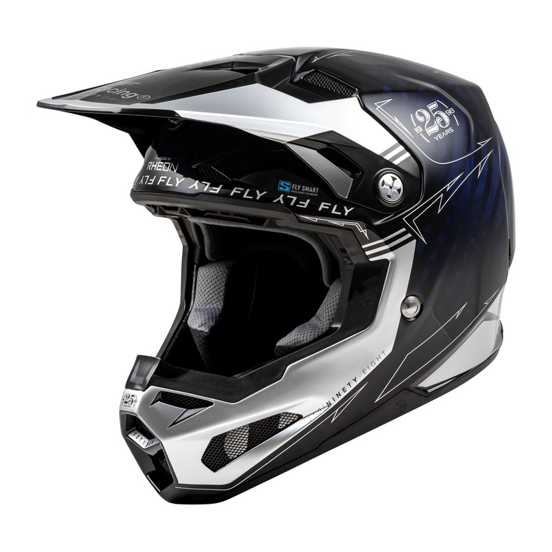 Мотокрос каска FLY Racing Formula S Carbon синьо-сребърна