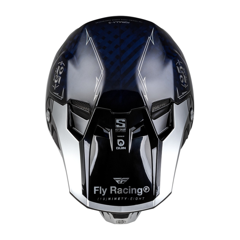 Мотокрос каска FLY Racing Formula S Carbon синьо-сребърна