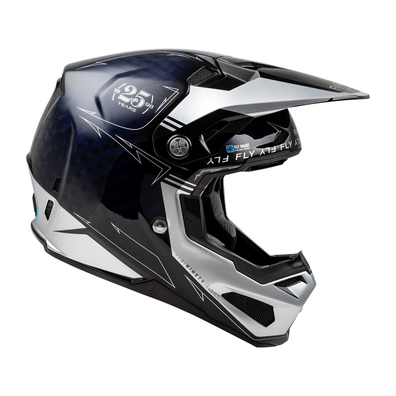 Мотокрос каска FLY Racing Formula S Carbon синьо-сребърна