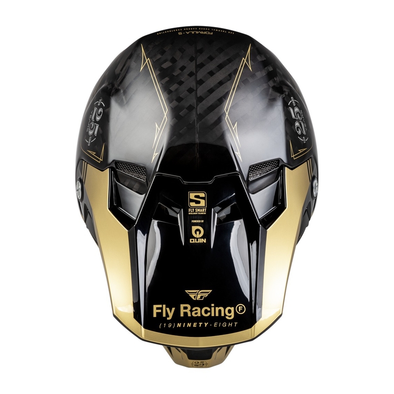 Каска за мотокрос FLY Racing Formula S Carbon черно-златиста