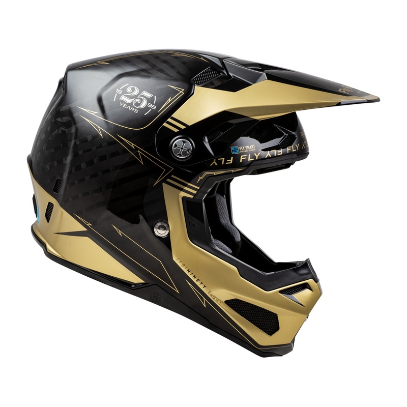 Каска за мотокрос FLY Racing Formula S Carbon черно-златиста