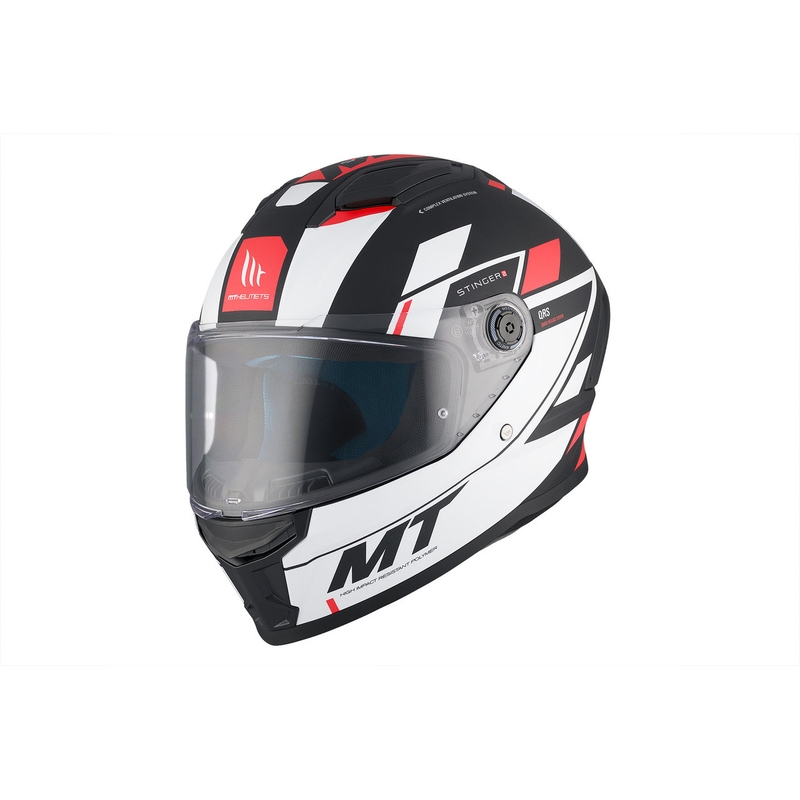 MT Stinger 2 Solid Zivze интегрална мотоциклетна каска бяло-черно-червена матова
