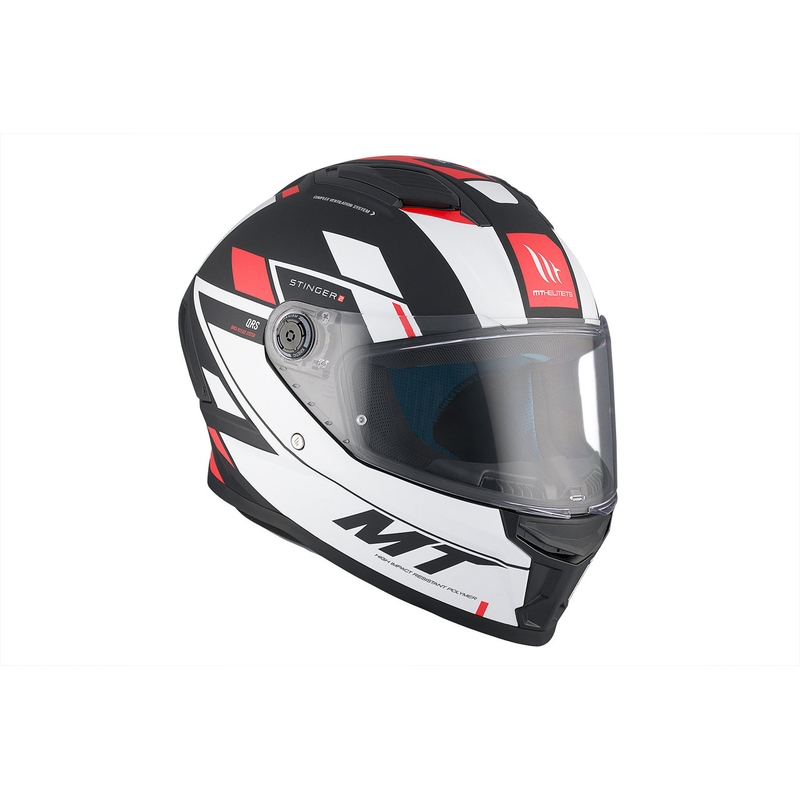 MT Stinger 2 Solid Zivze интегрална мотоциклетна каска бяло-черно-червена матова