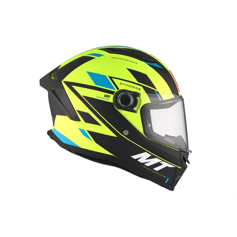 MT Stinger 2 Solid Zivze fluo green-black-blue matt интегрална мотоциклетна каска