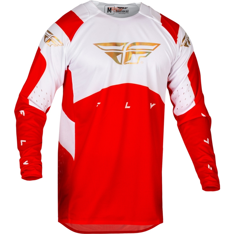 Тениска за мотокрос FLY Racing Evolution DST 2024 червено и бяло разпродажба