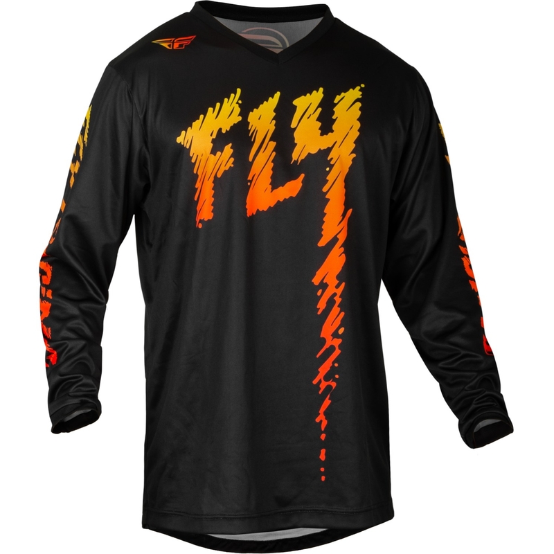 Dětský motokrosový dres FLY Racing F-16 2024 černo-žluto-oranžový