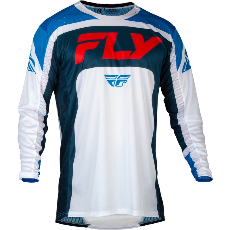 FLY Racing Lite мотокрос фланелка червено-бяло-синьо разпродажба