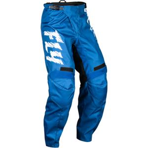 Детски панталони за мотокрос FLY Racing F-16 2024 синьо и бяло