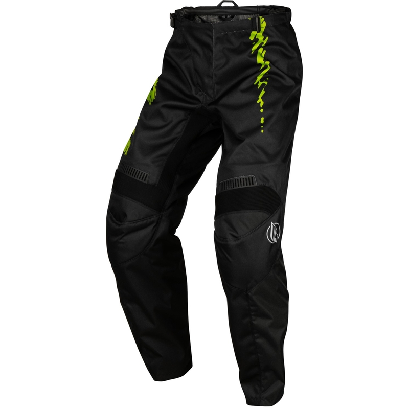 Детски панталони за мотокрос FLY Racing F-16 2024 black-fluo green-grey разпродажба
