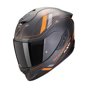 Интегрална мотоциклетна каска Scorpion EXO-1400 EVO II CARBON AIR MIRAGE матова черно-оранжева
