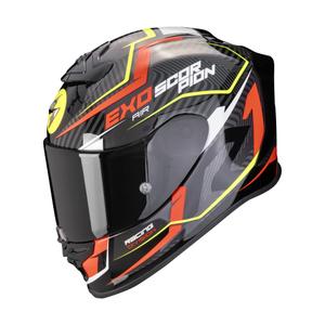Интегрална мотоциклетна каска Scorpion EXO-R1 EVO AIR COUP черно-червено-флуорово жълто