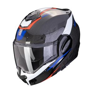 Сгъваема мотоциклетна каска Scorpion EXO-TECH EVO CARBON ROVER черно-червено-синя