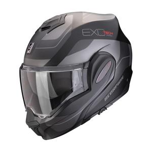 Сгъваема мотоциклетна каска Scorpion EXO-TECH EVO PRO COMMUTA матово черно-сребърна