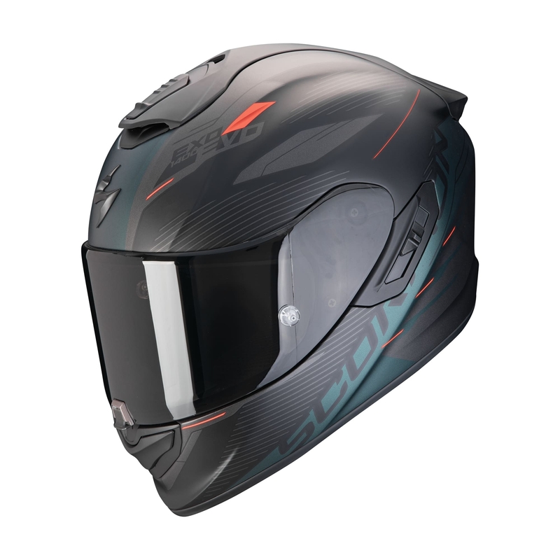 Интегрална мотоциклетна каска Scorpion EXO-1400 EVO II AIR LUMA матова черно-зелена разпродажба
