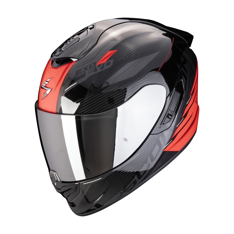 Интегрална мотоциклетна каска Scorpion EXO-1400 EVO II AIR LUMA черно-червена