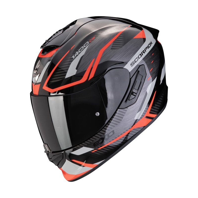 Интегрална мотоциклетна каска Scorpion EXO-1400 EVO II AIR ACCORD сиво-червена разпродажба