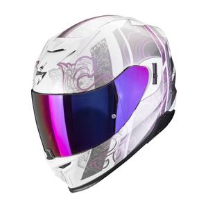 Интегрална мотоциклетна каска Scorpion EXO-520 EVO AIR FASTA бяло-лилава