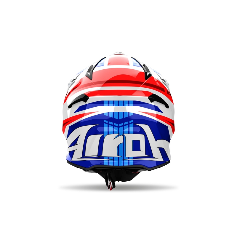 Мотокрос каска Airoh Aviator Ace 2 Stream синьо-червена гланцирана