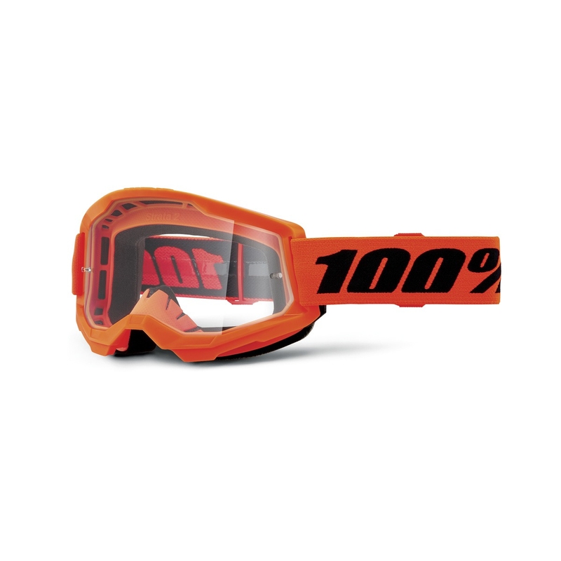 Очила за мотокрос 100% STRATA 2 New orange (clear plexi)