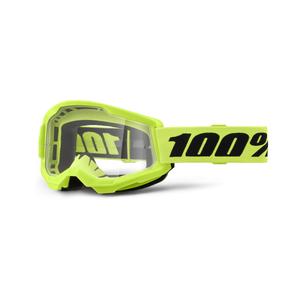 Очила за мотокрос 100% STRATA 2 New fluo yellow (clear plexi)