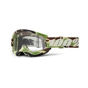 Очила за мотокрос 100% STRATA 2 New War Camo green (прозрачен плексиглас)