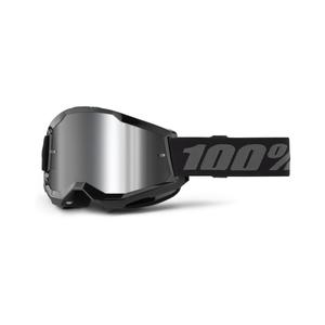Очила за мотокрос 100% STRATA 2 New black (silver plexi)