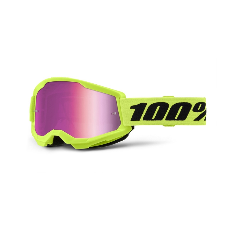 Очила за мотокрос 100% STRATA 2 New fluo yellow (pink plexi)
