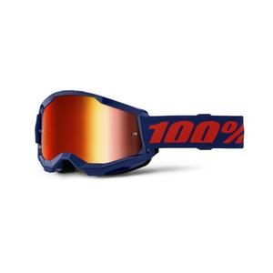 Очила за мотокрос 100% STRATA 2 New blue (red plexi)