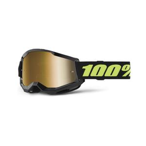 Очила за мотокрос 100% STRATA 2 New Solar black (gold plexi)
