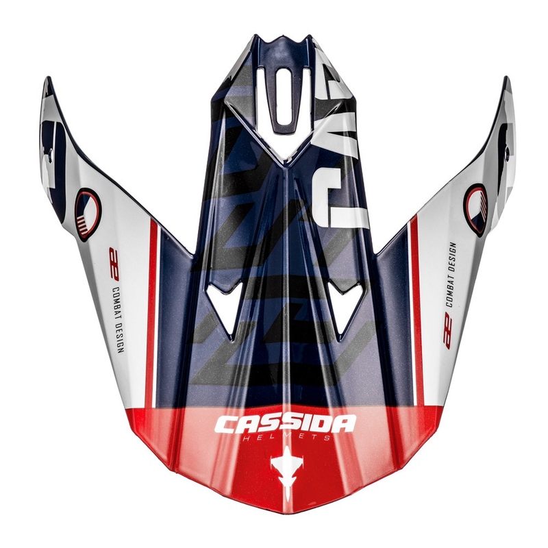 Визьор за каска за Cassida Cross Cup Sonic син-бял-червен