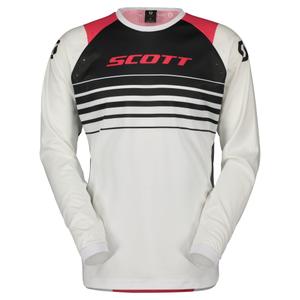 Тениска за мотокрос Scott EVO SWAP бяла и розова