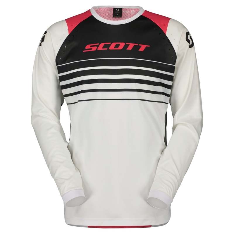 Тениска за мотокрос Scott EVO SWAP бяла и розова