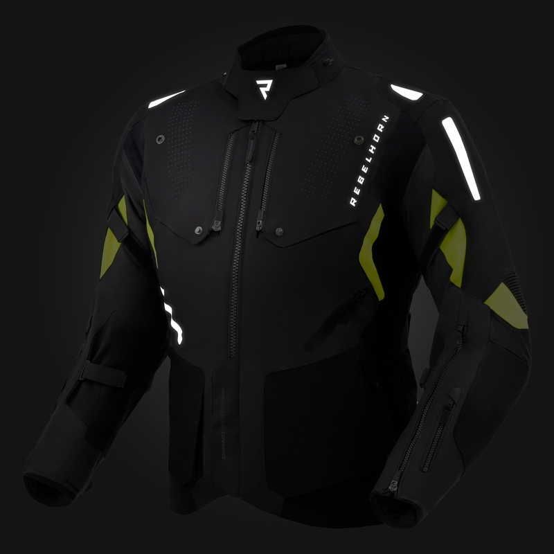 Мотоциклетна куртка Rebelhorn Hiker IV black-anthracite-fluo yellow