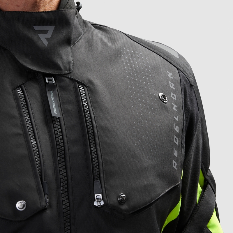 Мотоциклетна куртка Rebelhorn Hiker IV black-anthracite-fluo yellow