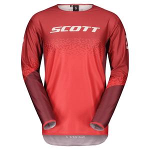 Тениска за мотокрос Scott PODIUM PRO червено-сива
