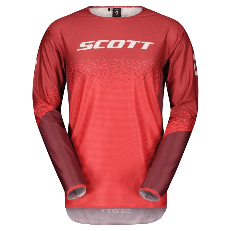Тениска за мотокрос Scott PODIUM PRO червено-сива