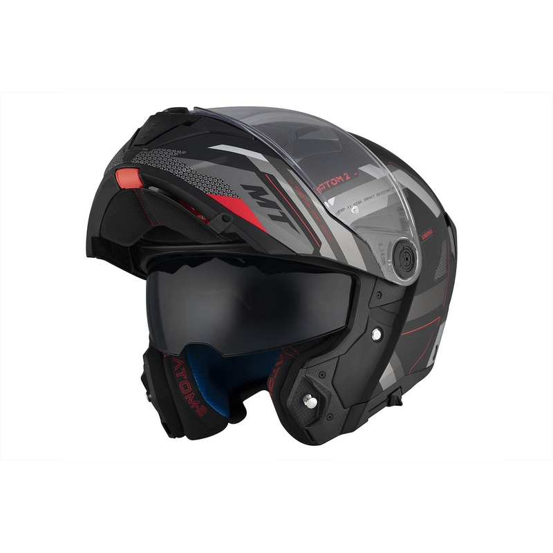 MT ATOM 2 SV BAST D5 мотоциклетна каска матова черно-сиво-бяла