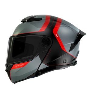 MT ATOM 2 SV EMALLA B15 мотоциклетна каска матово сиво-черно-червена