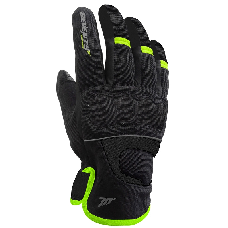 Дамски ръкавици за мотоциклет SEVENTY DEGREES SD-C45 black-fluo yellow