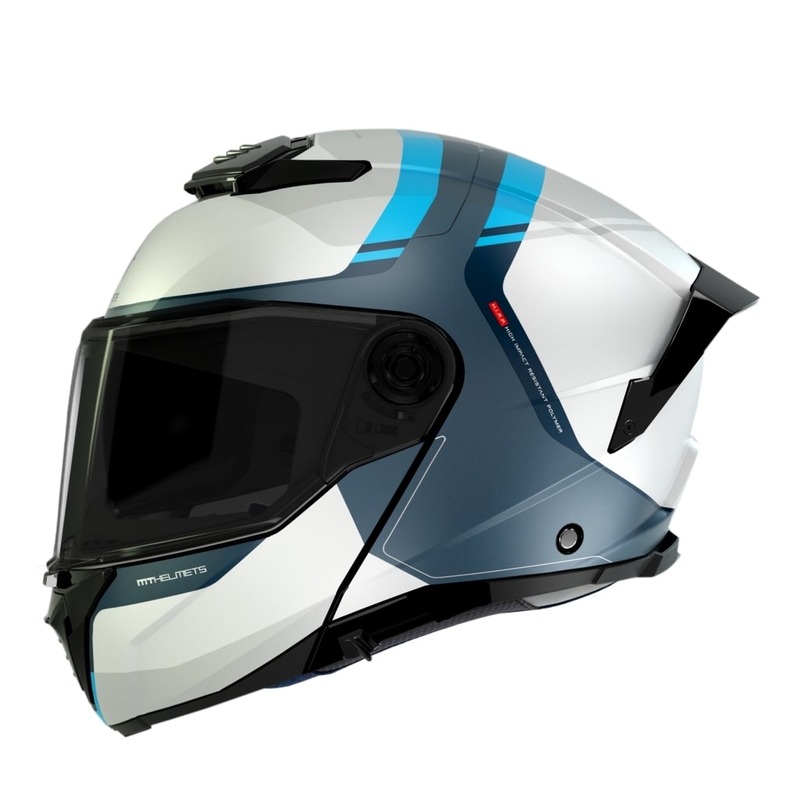 MT ATOM 2 SV EMALLA C17 мотоциклетна каска матова бяло-синьо-тюркоазена
