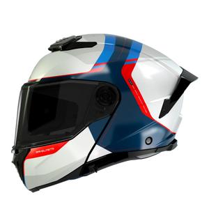 Каска за мотоциклет MT ATOM 2 SV EMALLA C7 бяло-синьо-червена