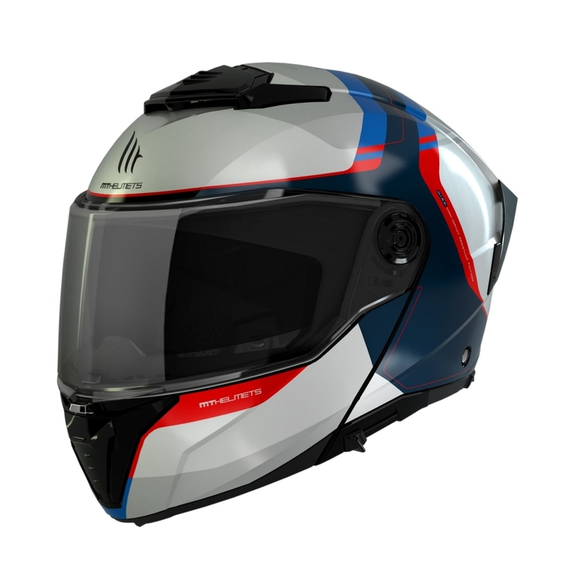 Каска за мотоциклет MT ATOM 2 SV EMALLA C7 бяло-синьо-червена