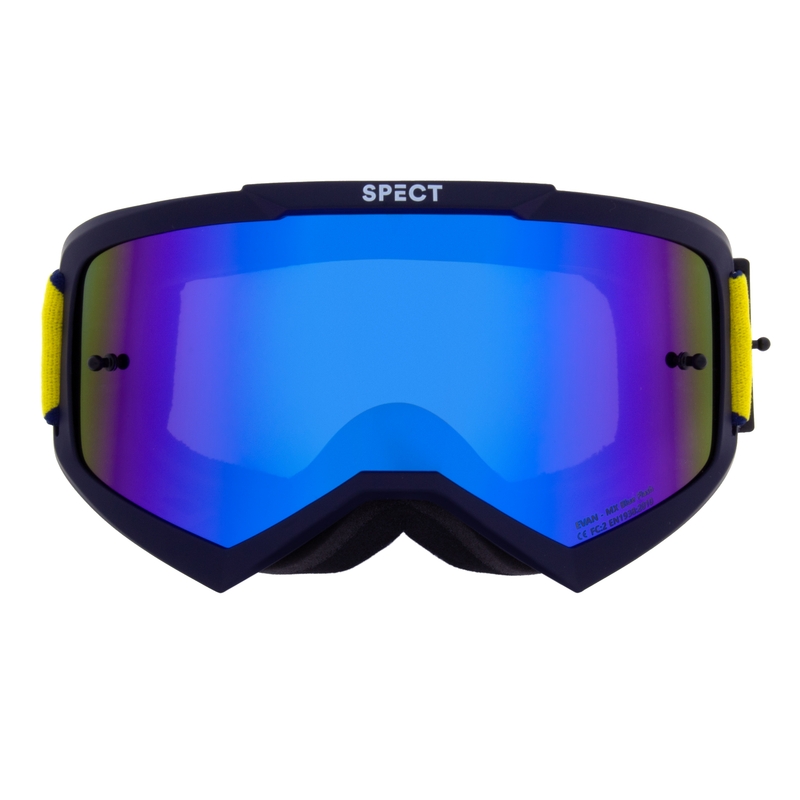 Очила за мотокрос Red Bull Spect EVAN тъмно сини със сини лещи