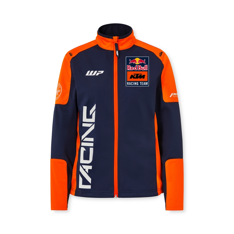 Дамско софтшел яке KTM Replica Team синьо-оранжево