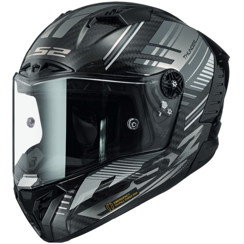 LS2 FF805 Thunder Carbon Volt Черно-сива интегрална мотоциклетна каска